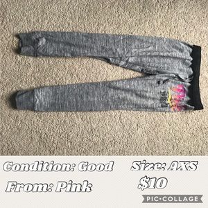 Gray pants from pink